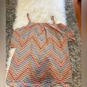 Multicolor Cold Shoulder Top